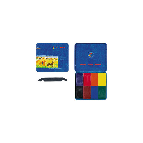 4019365340009 - Wachsmalblöcke 340-00 8er Metall-Etui farbig sortiert 4-eckig 41x23x12mm 4019365340009 8 Stück