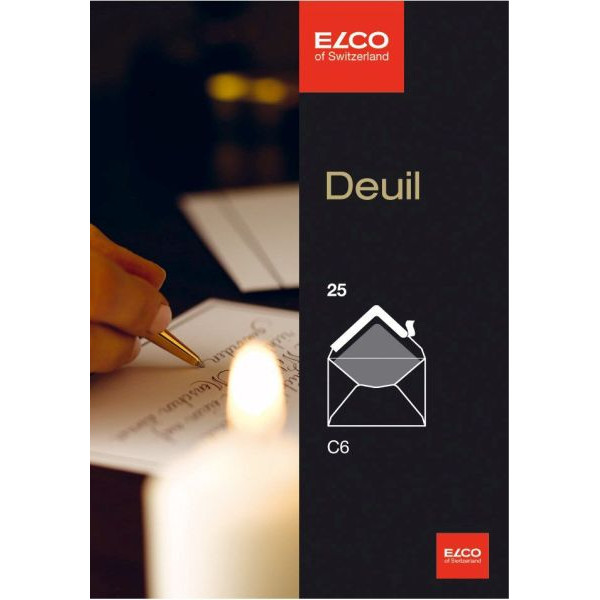 7610425121803 - Designbriefumschläge Deuil C6 ohne Fenster nassklebend 100g hochweiß 7610425121803 25 Stück
