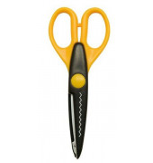 Konturenschere Kreativschnittschere Zacken, Metall, 16cm, gelb
