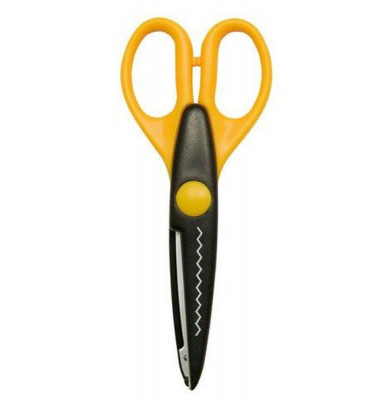 Konturenschere Kreativschnittschere Zacken, Metall, 16cm, gelb