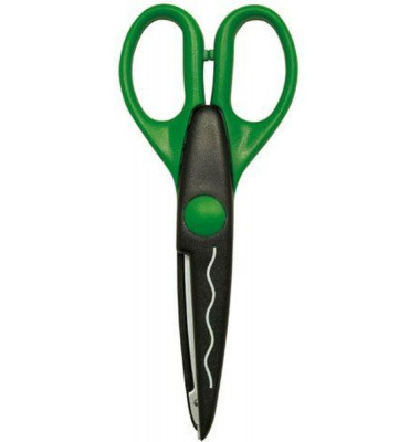Konturenschere Kreativschnittschere Wellen, Metall, 16cm, grün