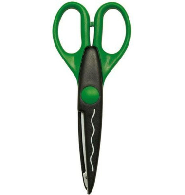 Konturenschere Kreativschnittschere Wellen, Metall, 16cm, gr&uuml;n