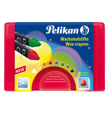 Wachsmalstifte 665/8, 722942, farbig sortiert, Dreikantform, 1,1x8,0cm (&Oslash;xL)