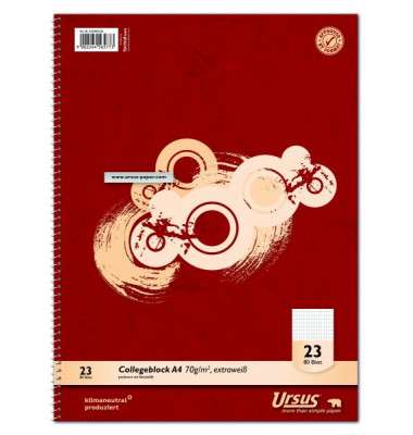 Collegeblock 40480030, A4 rautiert, 70g 80 Blatt, 4-fach-Lochung Collegeblock 40480030, A4 rautiert, 70g 80 Blatt, 4-fach-Lochung