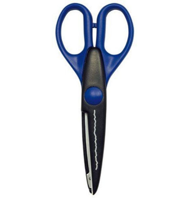 Konturenschere Kreativschnittschere Bütten, Metall, 16cm, blau