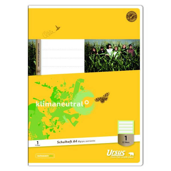 2 Stück Staufen Schulheft 040432001 Style, Lineatur 1 / liniert mit Rahmen / keine, A4, 80g, gelb, 32 Blatt / 64 Seiten 9002244551974 Staufen