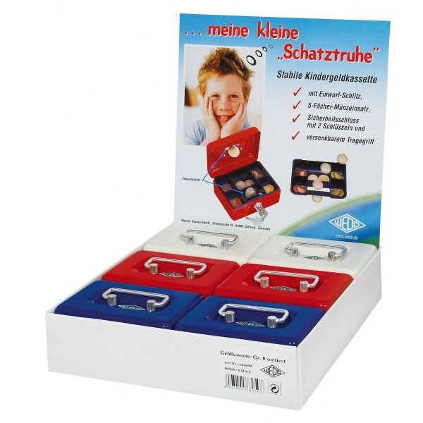 6 Stück WEDO Geldkassette 145 Größe 0 farbig sortiert 125x63x95mm 4003801789491 WEDO