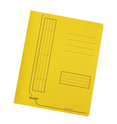 Schnellhefter Schnellhefter 11287513, A4, intensiv gelb, Karton, 240g, Vorderdeckel opak