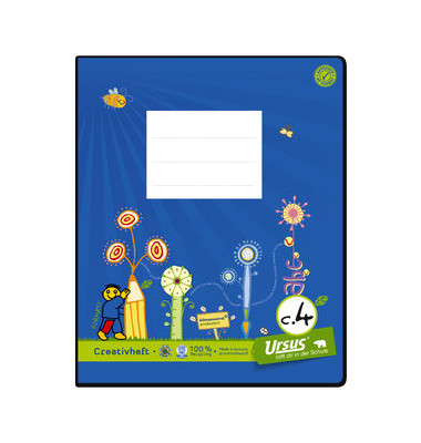 Geschichtenheft 060541044 FORMATI, Lineatur C4 / Schreiblern-Lineatur / keine, Quart, 100g, blau, 20 Blatt / 40 Seiten