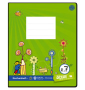 Rechenheft 060561067 FORMATI, Lineatur R7 / kariert, Quart, 80g, gr&uuml;n, 20 Blatt / 40 Seiten