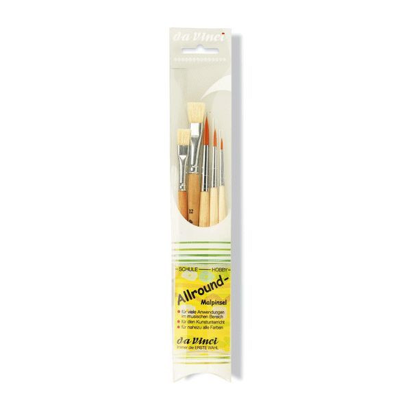 Davinci Pinsel-Set Allround GH4211 5-teilig 2x flach & 3x rund Größen 1, 6, 14, 6 & 8 4017505980528 Davinci 5 Stück