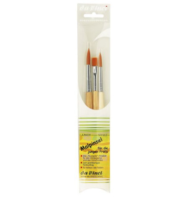 Pinselset Junior Pinsel-Set, GH4234, Gr&ouml;&szlig;en sortiert, 1x flache & 2x runde Spitze
