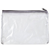 Rei&szlig;verschlusstasche Mesh Bag PVC A4 340x250mm farblos/schwarz