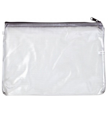 Rei&szlig;verschlusstasche Mesh Bag PVC A4 340x250mm farblos/schwarz