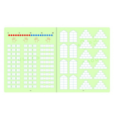 Rechenheft 060562068 FORMATI, Lineatur R8 / kariert / keine, Quart, 80g, gr&uuml;n, 20 Blatt / 40 Seiten