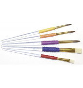 Pinselset Grippy, 3102380, Gr&ouml;&szlig;en sortiert, 2x flache & 3x runde Spitze
