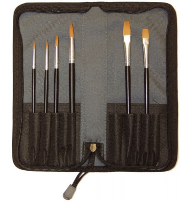 Pinselset, 3110290, Gr&ouml;&szlig;en sortiert, 2x flache & 4x runde Spitze