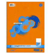 Collegeblock 040993027, Muster, Lineatur 27 / liniert mit Rand innen/au&szlig;en, A4, 60g, orange, 80 Blatt