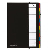 Ordnungsmappe Deskorganizer Premium 44133-04, 12-teilig blanko, schwarz, Din A4, 12 F&auml;cher