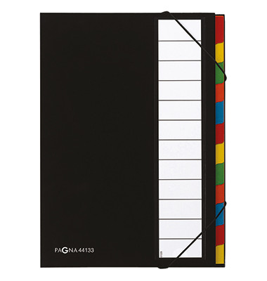 Ordnungsmappe Deskorganizer Premium 44133-04, 12-teilig blanko, schwarz, Din A4, 12 F&auml;cher