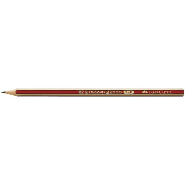 12 Stück Faber-Castell Bleistift DESSIN, 112300, Härte HB, rot/gold 4005401123002 Faber-Castell