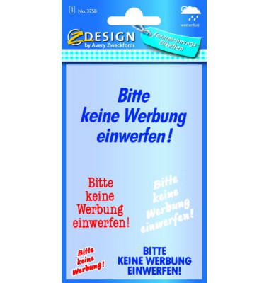 Hinweisetiketten Keine Werbung Hinweisetiketten Keine Werbung