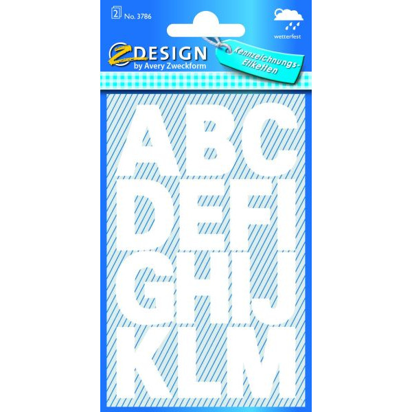 10 Stück AVERY Zweckform 3786 Buchstabenetikett 76x120 mm weiß 4004182037867 Zweckform 3786 28 Stück
