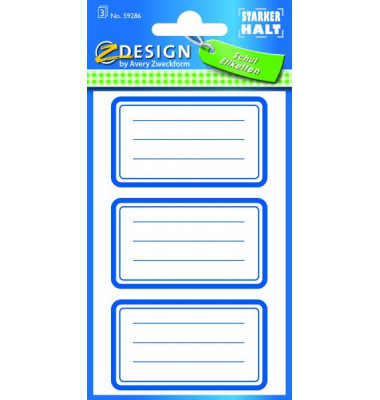Buchschild blauer Rand Buchschild blauer Rand