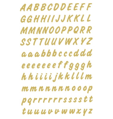 Buchstaben A-Z wetterfest gold