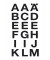 Buchstabenetikett schwarz