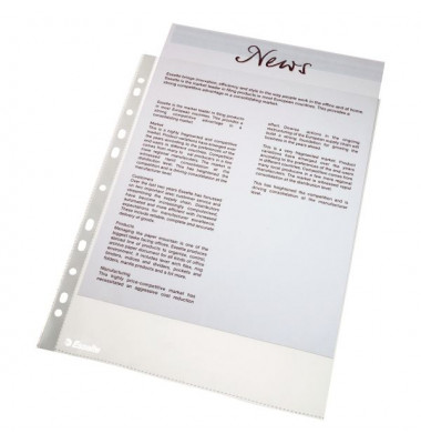 Prospekth&uuml;llen Economy 56133, A4 transluzent genarbt, oben offen, 0,05mm