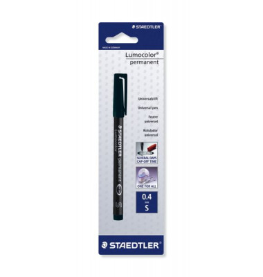 Folienstift Lumocolor, 313-9 BKDA, schwarz, 0,4mm, Rundspitze, nachf&uuml;llbar