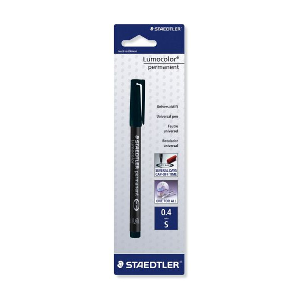 10 Stück Staedtler Folienstift Lumocolor, 313-9 BKDA, schwarz, 0,4mm, Rundspitze, nachfüllbar 4007817313039 Staedtler