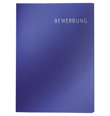 Bewerbungsmappe 3974 Exklusiv 3-teilig A4 bis 2x 20 Blatt dunkelblau