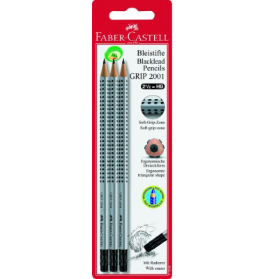 Bleistift-Set, 117298, 3x silbergrau, k.A., HB