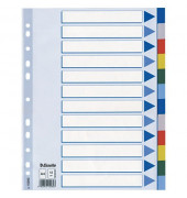 Kunststoffregister 15262 blanko A4 0,12mm farbige Taben 12-teilig