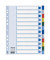 Kunststoffregister 15262, 12-teilig blanko, A4, 120µm, farbige Taben, 12-teilig