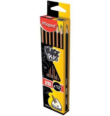 Bleistift BLACK'PEPS Classic, M850022, Härte 2B, 2,2mm, schwarz/orange