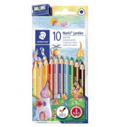 Buntstifte-Set Noris Club jumbo, 128 NC10, 10-farbig sortiert, dreikant, ergonomisch, Packung