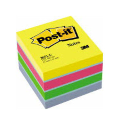 Haftnotizen 2051-U, Mini, 51x51mm, farbig sortiert (gelb/blau/pink/gr&uuml;n), quadratisch