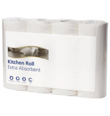 K&uuml;chenrollen Extra Absorbent 120270 2-lagig hochwei&szlig; Rolle &agrave; 64 Blatt