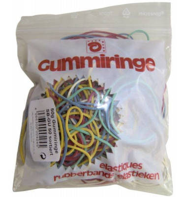 Gummiringe Größe sortiert, Farben sortiert Gummiringe Größe sortiert, Farben sortiert