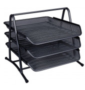 Briefablageset KF00823 A4 / C4 schwarz Metall 3 Körbe