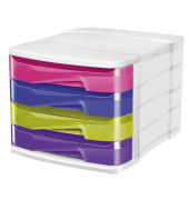 Schubladenbox Ellypse 1003940811 weiß/bunt 4 Schubladen geschlossen