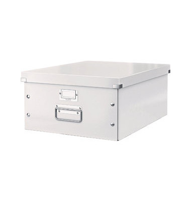 Aufbewahrungsbox Click & Store WOW 6045-00-01, 36 Liter mit Deckel, für A3, außen 484x369x200mm, Karton weiß