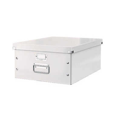 Aufbewahrungsbox Click & Store WOW 6045-00-01, 36 Liter mit Deckel, für A3, außen 484x369x200mm, Karton weiß Aufbewahrungsbox Click & Store WOW 6045-00-01, 36 Liter mit Deckel, für A3, außen 484x369x200mm, Karton weiß