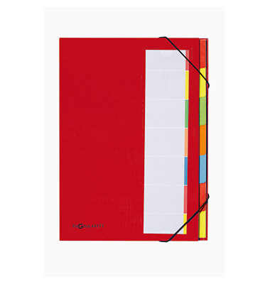 Ordnungsmappe Deskorganizer Premium 44171-01, 7-teilig blanko, rot, A4, 7 F&auml;cher