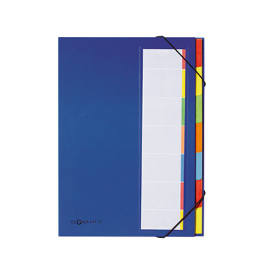 Ordnungsmappe Deskorganizer Premium 44171-02, 7-teilig blanko, blau, Din A4, 7 F&auml;cher