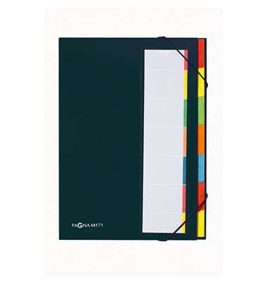 Ordnungsmappe Deskorganizer Premium 44171-04, 7-teilig blanko, schwarz, Din A4, 7 F&auml;cher