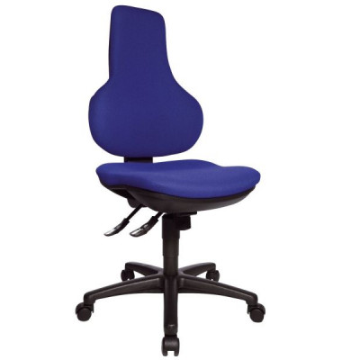 Bürodrehstuhl Ergo Point ohne Armlehnen blau 